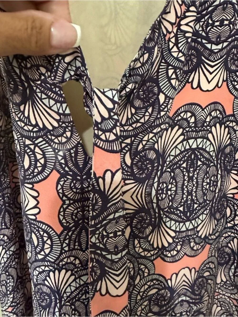 Amanda Uprichard Pink Navy Silk Sleeveless Knee Length Dress Medium Boho Resort